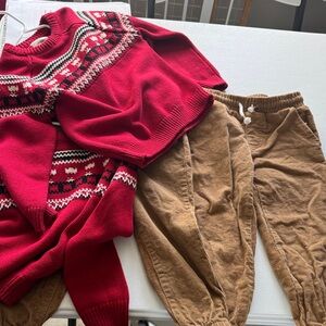 Red and Brown Kids Dress Set